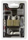 2 Cadeados Latão 20mm Mesmo Segredo 4 Chaves Blister Pado