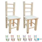 2 Cadeiras Cadeirinhas Infantil De Madeira Resistente