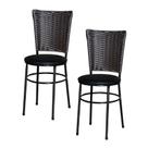 2 Cadeiras para Mesa Preta Hawai Marrom