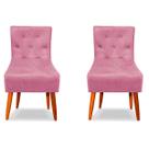 2 Cadeiras Sala de Jantar Decorativa Suede Várias Cores Pés Palito Para Escritório e Sala