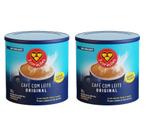 2 CAFE Com LEITE Original Solúvel Três CORAÇÕES Lata
