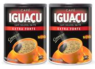 2 Café IGUAÇU Em Pó EXTRA FORTE Solúvel Cremoso 200g Lata
