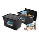 2 Caixa Organizadora Multiuso Plástica 56 Litros Com Tampa