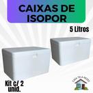 2 Caixas de Isopor EPS 5 litros para Gelo, refrigerante, latas, sorvetes e medicamentos.