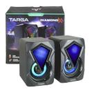 2 Caixas De Som 8W LED RGB Para Computador Gamer USB E P2 Com Áudio Estéreo Diamond X Targa