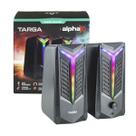 2 Caixas De Som Gamer Para PC Alpha X RGB 16W Com Saída Para Fone Targa