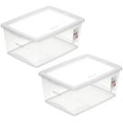 2 Caixas Organizadoras Plástica 15L com Tampa Ordene My Clos 2 Caixas Organizadoras Plástica 15L com Tampa Ordene My Clos