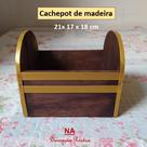 2 Caixinha de madeira cachepot retangular floreira 21 x 17 x 18 cm - imbuia