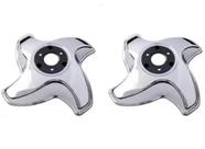 2 Calota 4 Pontas Aro 16 17,5 Metal Caminhao Rodoar
