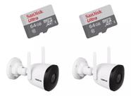 2 Câmeras Wi-fi Externa Im5 Sc Intelbras + 2 Cartão Sd 64gb