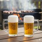 2 Caneca De Vidro 350ml Chopp Cerveja Milk Shake Drink Suco