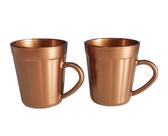 2 Canecas Americana de Vidro Marrom 270ml - Coleções Metálicos