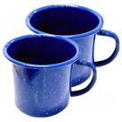 2 Canecas Esmaltada Mãe Agata Tipo Ewel N 8 370ml Cor AZUL