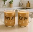 2 Canecas Xícaras Estampa Bom Dia 280ml - Dia Das Mães