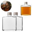 2 Cantil De Vidro Com Tampa 200ml Garrafa Para Bebidas