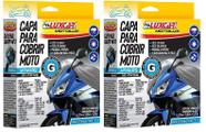 2 Capa Para Cobrir Moto Impermeável Tamanho G Luxcar