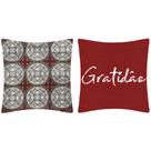 2 Capas Almofada Estampadas Vermelho Bordô Sarja Quarto Sala 45x45