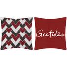 2 Capas Almofada Estampadas Vermelho Bordô Sarja Quarto Sala 45x45