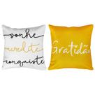 2 Capas Almofada Sarja Sonhe Acredite Conquiste Love 45x45