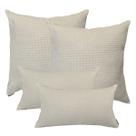 2 Capas Almofadas Decorativa Ziper Invisivel 50x50cm e 2 Capa Retangular 50x30cm Areia