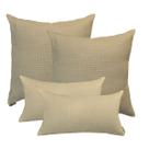 2 Capas Almofadas Decorativa Ziper Invisivel 50x50cm e 2 Capa Retangular 50x30cm Caqui