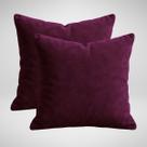 2 Capas de Almofada em Suede Luxo Ziper Invisivel 50cm x 50cm Glamour Bordo