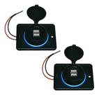 2 Carregadores De Carro 3.1a Slim 2 Usb Gadget Gps Tab 2 Carregadores De Carro 3.1a Slim 2 Usb Gadget Gps Tab
