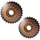 2 Catraca Roda Livre Rosca 7 Velocidades 14/28 Dentes Original Dourada Última Preta