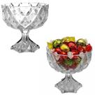 2 Centro De Mesa Vidro Fruteira Baleiro Com Pé 18x18 Cristal