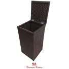 2 cesto de roupa suja fibra sintetica vime respiravel argila