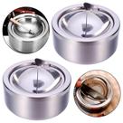 2 Cinzeiro Inox Anti-cheiro Anti-vento Sem Fumaça Com Tampa