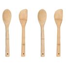 2 Colher E 2 Espátula Bambu Natural Utensílios Cozinha 30 cm