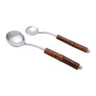 2 Conchas com Cabo de Bambu Wolff de Aço Inox