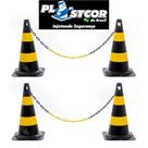 2 Cone Laranja/branco 50cm Rígido + 4 mts Corrente Elo Pequena isola area 2 Cone Laranja/branco 50cm Rígido + 4 mts Corrente Elo Pequena isola area