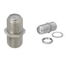2 Conector Emenda F Fêmea Com Porca e Arruela Cabo Coaxial