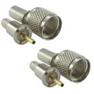2 Conector Mini Motorola Uhf Macho Reto Crimpagem Pino Fixo
