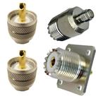 2 Conector Mini Uhf + Conector Base Quadrada Rg58 + Adaptador Sma Femea Uhf Femea