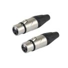 2 Conector Plug Xlr Cannon Femea De Metal Profissional MXT 2 Conector Plug Xlr Cannon Femea De Metal Profissional MXT