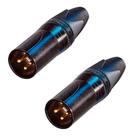 2 conectores neutrik xlr macho 3 polos preto dourado nc3mxx-b