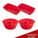 2 Conj Forma para Pães e Forma Espiral em Silicone Sortida