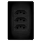 2 Conjunto 3 Tomadas Tripolar 3p 10a Preto Fosco Black Fame 2 Conjunto 3 Tomadas Tripolar 3p 10a Preto Fosco Black Fame