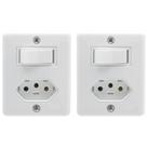 2 Conjunto Interruptor + 1 Tomada 10A Sobrepor Sistema X Box