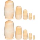 2 conjuntos de bonecas russas DIY Nesting Dolls Chalyna Unpainted para crianças