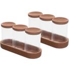2 Conjuntos de Porta Condimentos Potes de Vidro 500ml Tampa Rolha Lyor 2 Conjuntos de Porta Condimentos Potes de Vidro 500ml Tampa Rolha Lyor