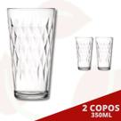 2 Copo de Vidro Vitrage Transparente 350ML Nadir Suco Água