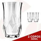 2 Copo Ópera Redondo Transparente 360ML Água Suco Drink Nadir