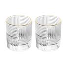 2 copos altos de Whisky com borda dourada chess 320ml wolff
