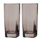 2 Copos Bali Quadrado 320ml Colorido Mesa Lindo Luxo Cinza