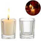 2 Copos Castiçal Vidro Quadrado 70ml Porta Velas Multiuso