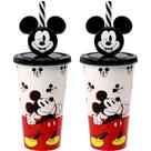 2 Copos Mickey Canudo de Orelhas Suco Refrigerante Original 2 Copos Mickey Canudo de Orelhas Suco Refrigerante Original